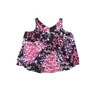 Lane Bryant Pink Plus Size 20 Blouse Polyester V Neck Floral Sleeveless Top